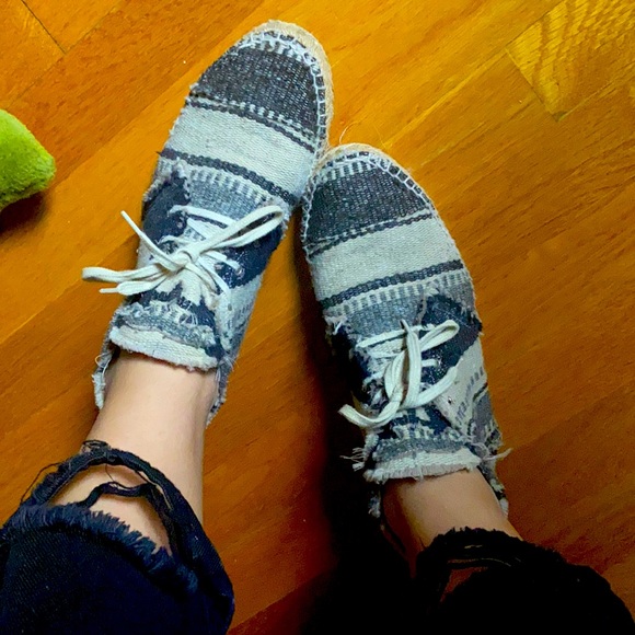 Chanel Striped Lace-Up Espadrille  Sneakers - Picture 2 of 11